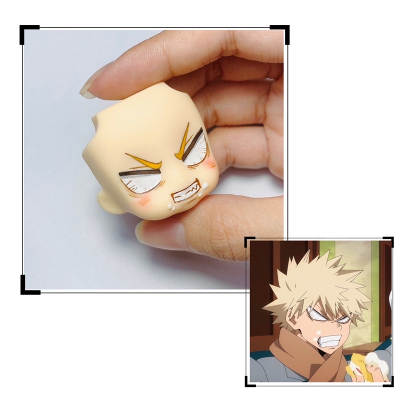 Mặt bakugo đang ăn (mô hình nendoll)