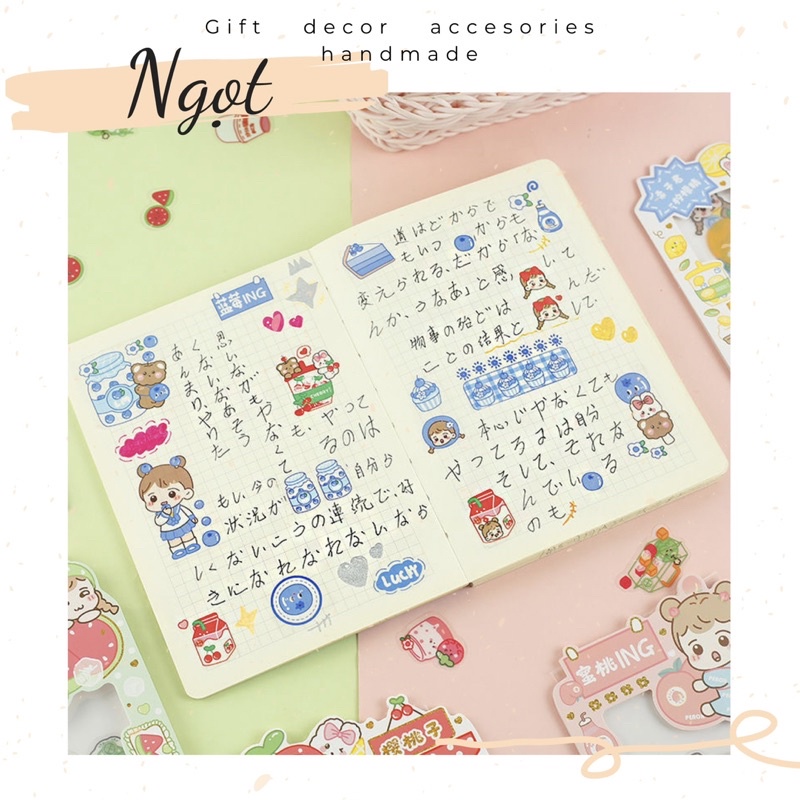 Tập 30 Hình dán Sticker Cô Gái Hoa Quả Fruit Girl
