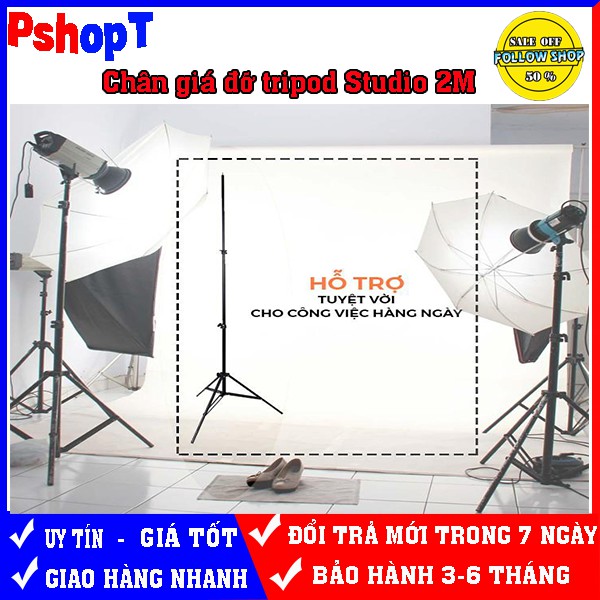 Chân giá đỡ tripod Studio 2M hỗ trợ cho máy ảnh ,máy quay,điện thoại, đèn livestream v.v đa năng