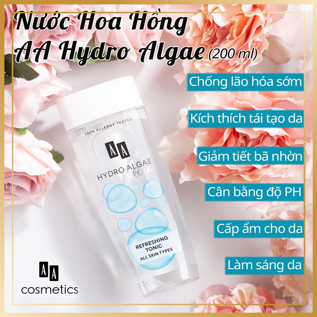 [MỸ PHẨM CHÂU ÂU CHÍNH HÃNG ] Nước Hoa Hồng AA HYDRO ALGAE - AA COSMETIC