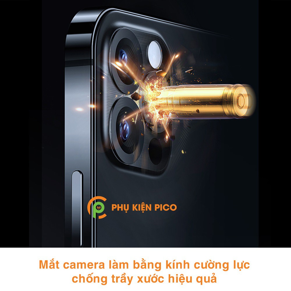 Khung kim loại bảo vệ camera Iphone 12 Mini kèm kính cường lực chính hãng Hoco chống trầy xước cho Iphone 12 Mini