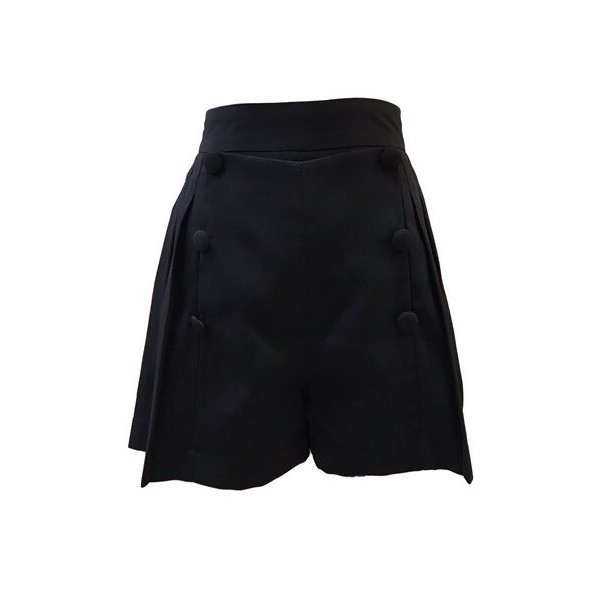 YU CHERRY | Quần short nữ cách điệu hai hàng nút giả Double Button Pleated Short YQ009