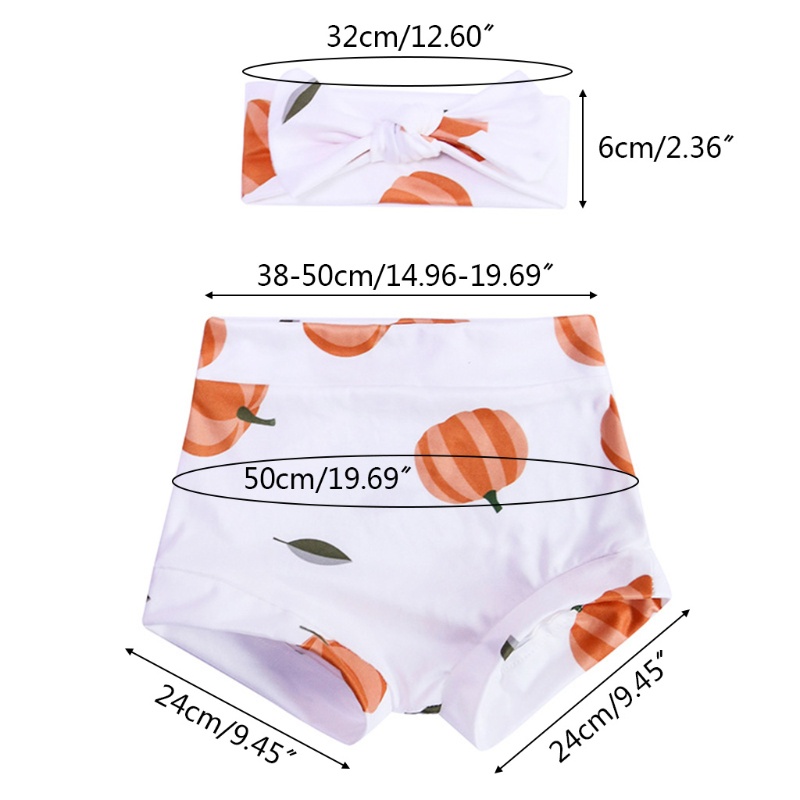 Set 2 Món Quần Short + Băng Đô In Họa Tiết Thời Trang Mùa Hè Cho Bé Sơ Sinh