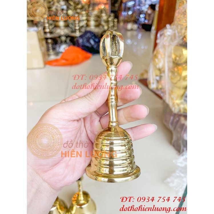 Chuông Lắc Cầm Tay Đài Loan Bằng Đồng Loại Đẹp 3 cỡ - Chuông Cầm Tay Có Cán