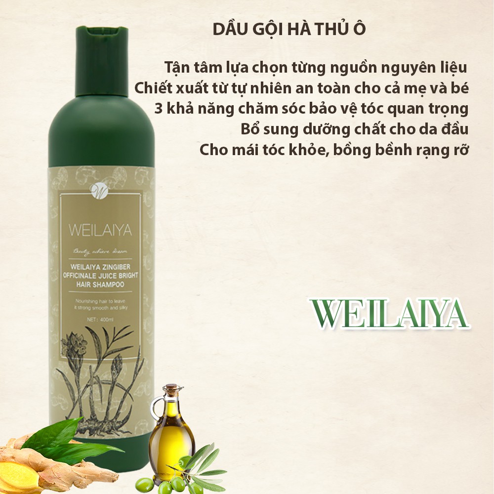 Dầu Gội Đầu Weilaiya Tinh Chất Hà Thủ Ô 400 Ml