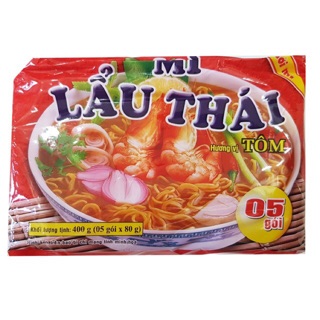 MÌ TÔM LẨU THÁI, LỐC 5 GÓI.