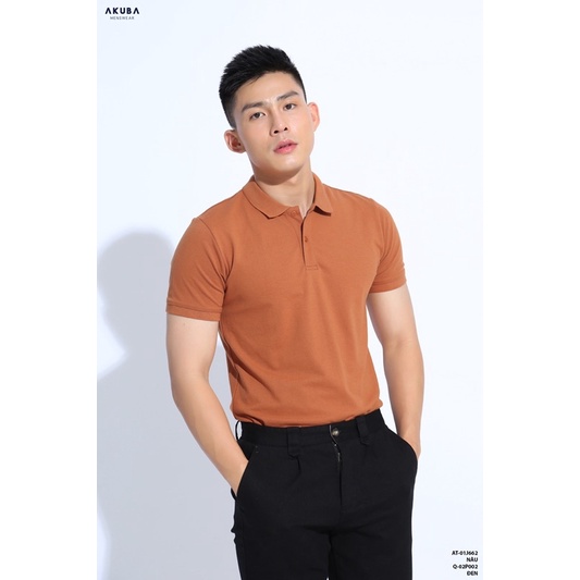 Áo thun Polo nam trơn cổ bẻ AKUBA form slimfit, tay ngắn, kiểu dáng sang trọng, chất liệu cotton thoáng mát 01J662 | BigBuy360 - bigbuy360.vn