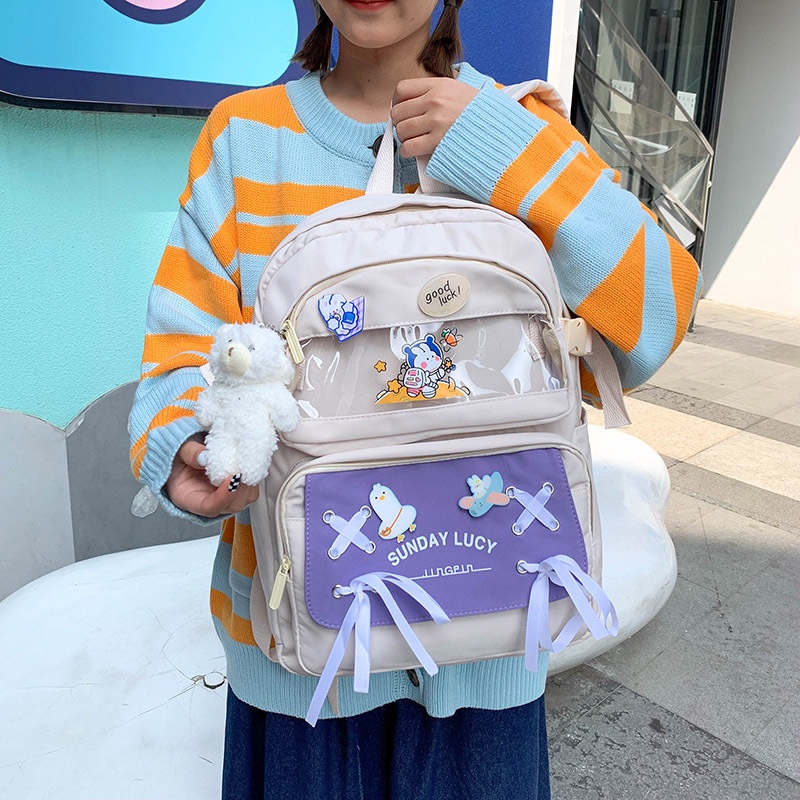 Balo nữ giá rẻ thời trang đi học đựng laptop phong cách cute dễ thương ulzzang Hàn Quốc