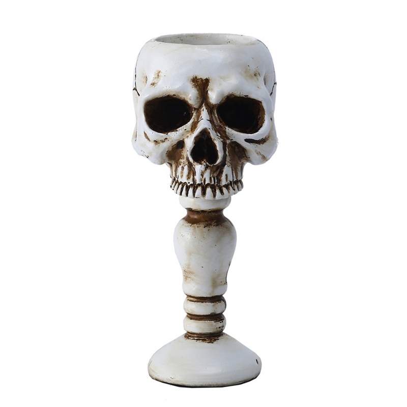 Giá Đỡ Nến Hình Đầu Lâu Bằng Nhựa Resin Phong Cách Cổ Điển Trang Trí Halloween / Giáng Sinh / Quán Bar