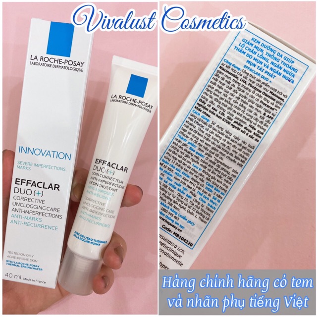 [Chính Hãng] Kem Dưỡng La Roche-Posay EFFACLAR DUO+ (40ml) - Giảm Mụn, Ngừa Thâm, Thông Thoáng Lỗ Chân Lông