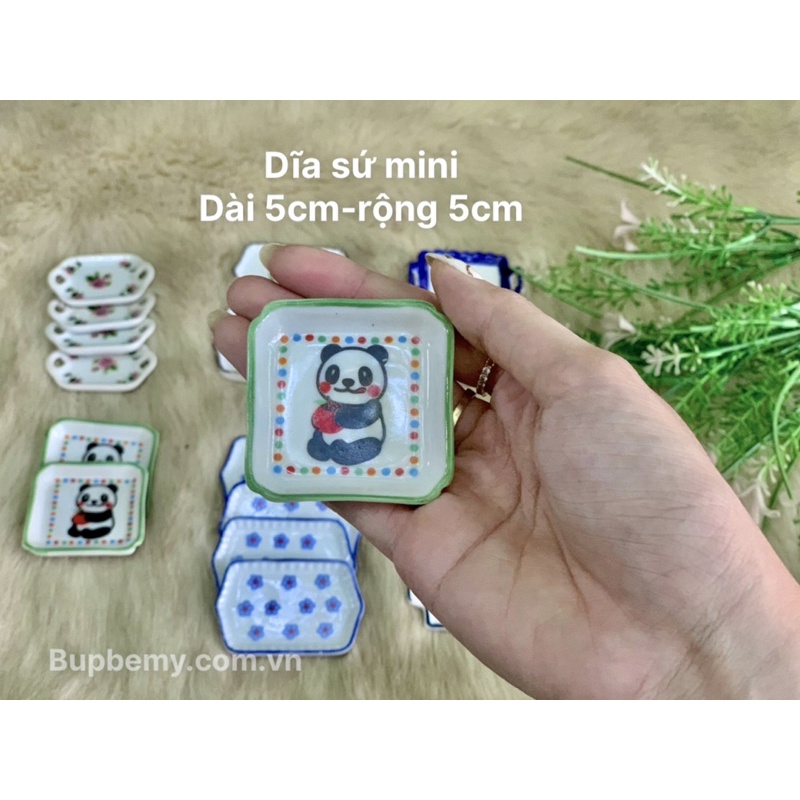 Dĩa sứ mini cho nhà búp bê, đồ chơi mini xinh xắn giá rẻ trang trí nhà búp bê.