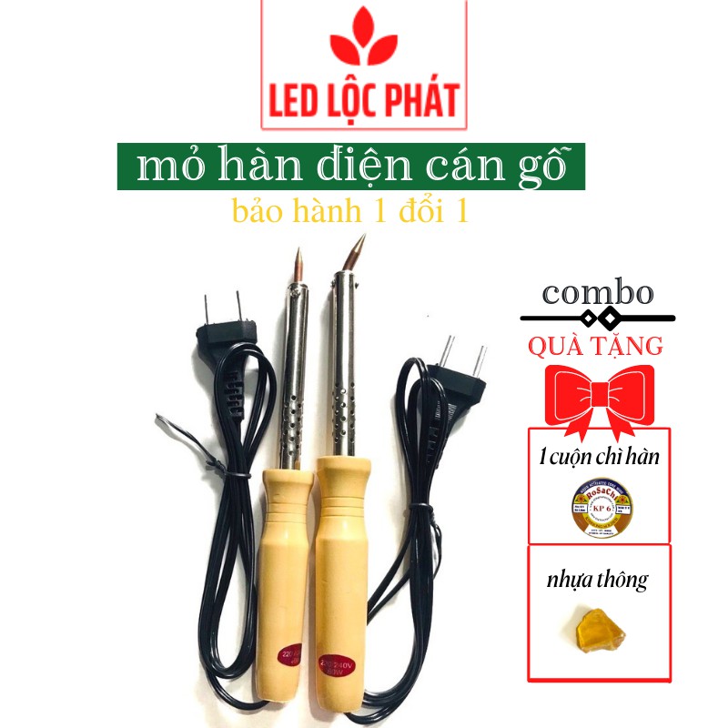 Mỏ hàn thiếc cán gỗ, mỏ hàn chì 40w 60w