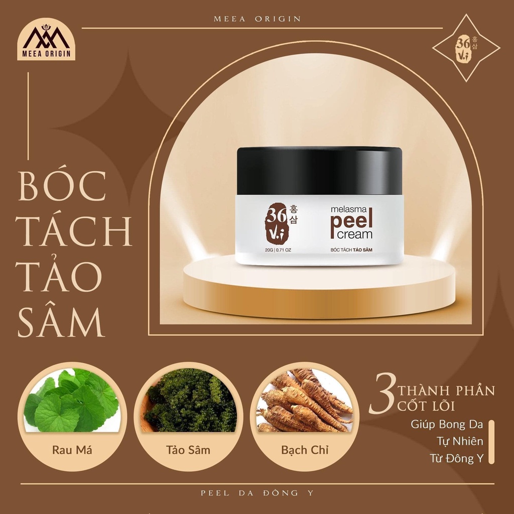 Combo Peed + Kem Phục Hồi Ha Tảo Sâm Bóc Tách Da Đông Y 36 Vị Meea