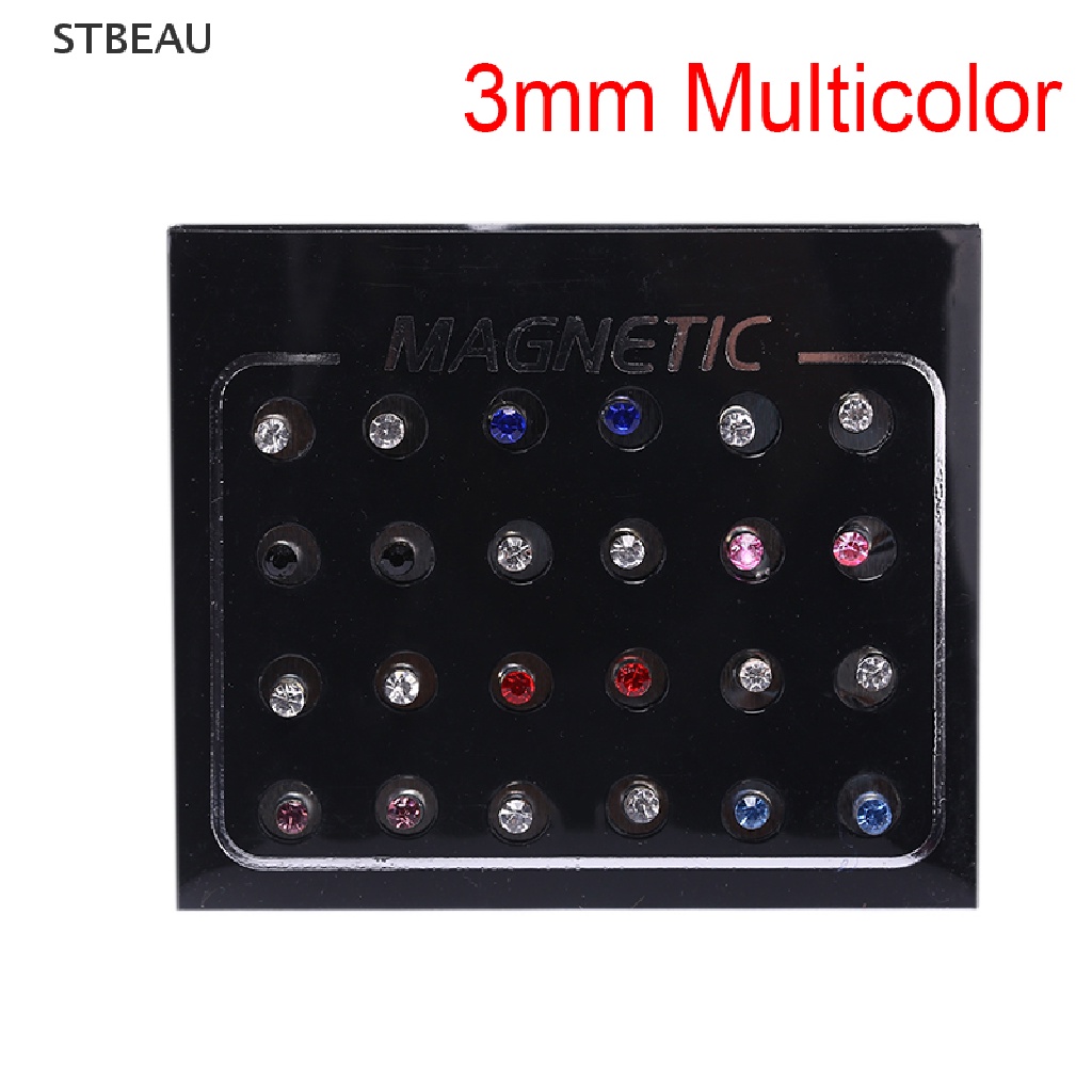 Set 24 Khuyên Tai Nam Châm Đính Đá Thời Trang