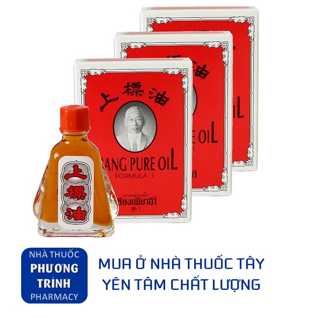 Dầu Thái Lan đỏ Ông già Siang Pure, chai 7ml và 3ml