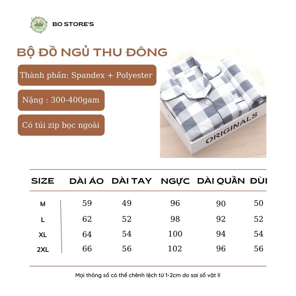 Bộ Đồ Ngủ Thu Đông Mặc Nhà Nhiều Màu Đủ Size