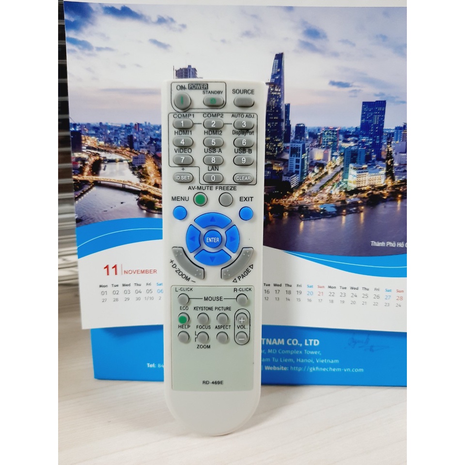 Remote Điều khiển máy chiếu Nec- Hàng chính hãng Nec theo máy mới 100% Tặng kèm Pin