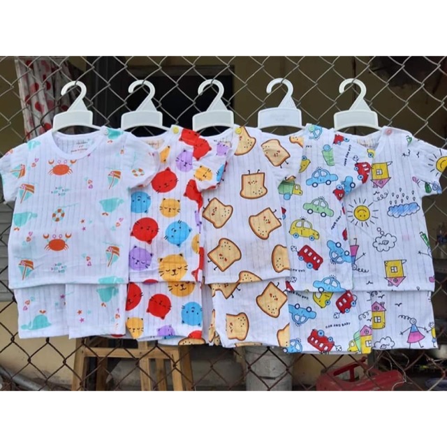 Bộ cotton giấy cộc tay cho bé