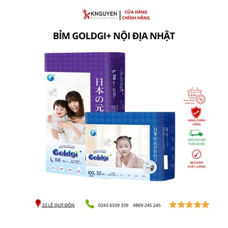 Bỉm dán/quần Goldgi+ Nhật size Nb92/S84/M66/M60/L56/L48/XL46/XL44/XXL34
