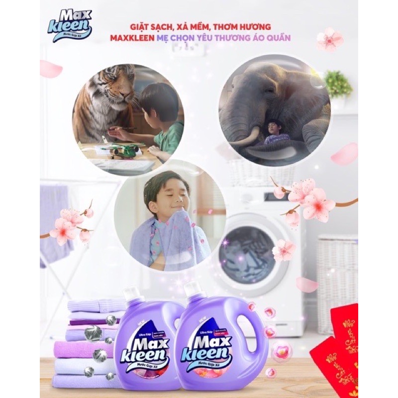 Túi Nước Giặt MAX Kleen 3.8kg Hương Hoa Nắng