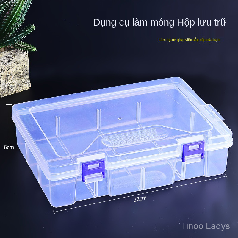 Hộp Nhựa Trong Suốt Đựng Vật Liệu Làm Móng Tiện Dụng