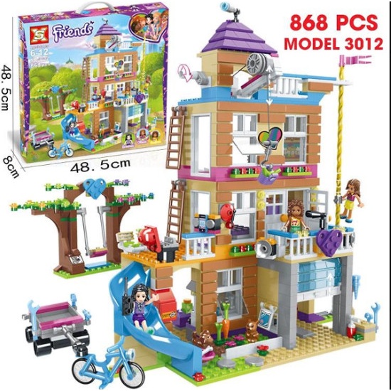 Đồ chơi lắp ráp kiểu Friends House Ngôi nhà tình bạn lego bé gái Model 3012