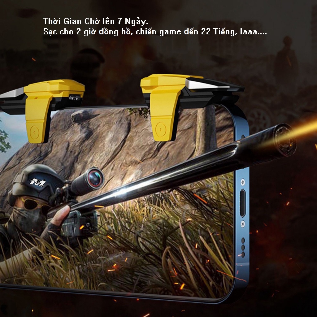 Nút auto tap click 50 nhịp 1 giây FX7 tia chớp tay chơi game Pubg,FF,., thế hệ mới tặng kèm 4 bao tay siêu nhạy gaming
