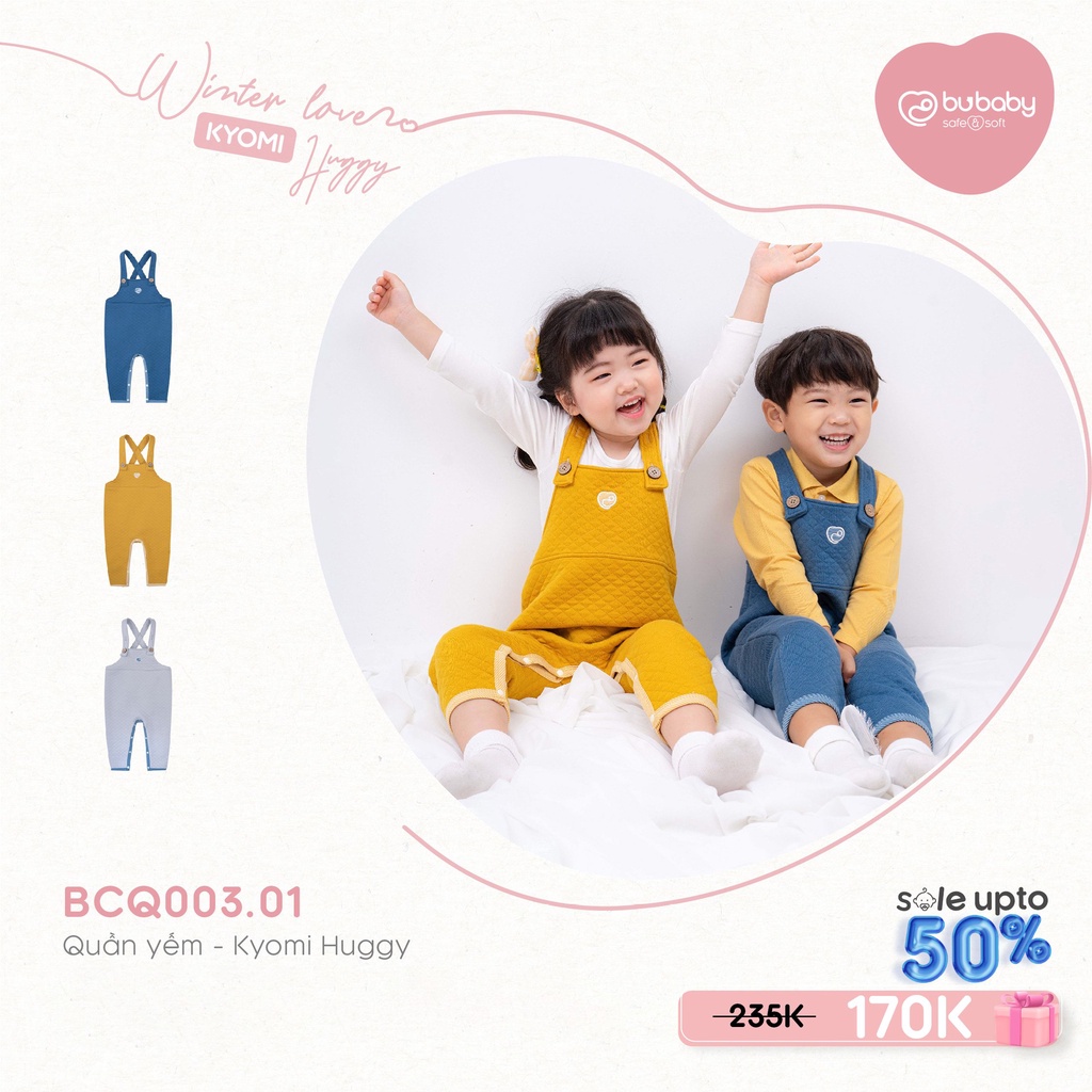 [CHÍNH HÃNG] Quần yếm chất liệu chần bông trẻ em Kyomi Huggy BCQ003.01 Bu