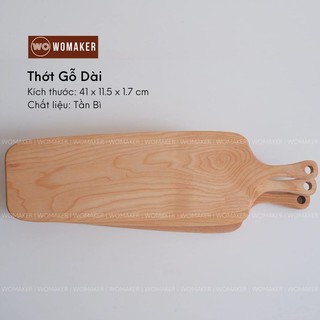 Thớt Dài Chữ Nhật Có Tay Cầm Bằng Gỗ Tần Bì Nguyên Khối - Hàng Thủ Công Việt Nam - Phụ Kiện Bếp Decor Trang Trí