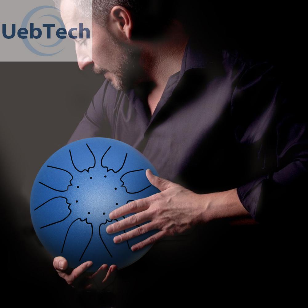 Uebtech Steel Tongue Drum Set 6 inch 8 Tune Handpan with Drumstick Carrying Bag