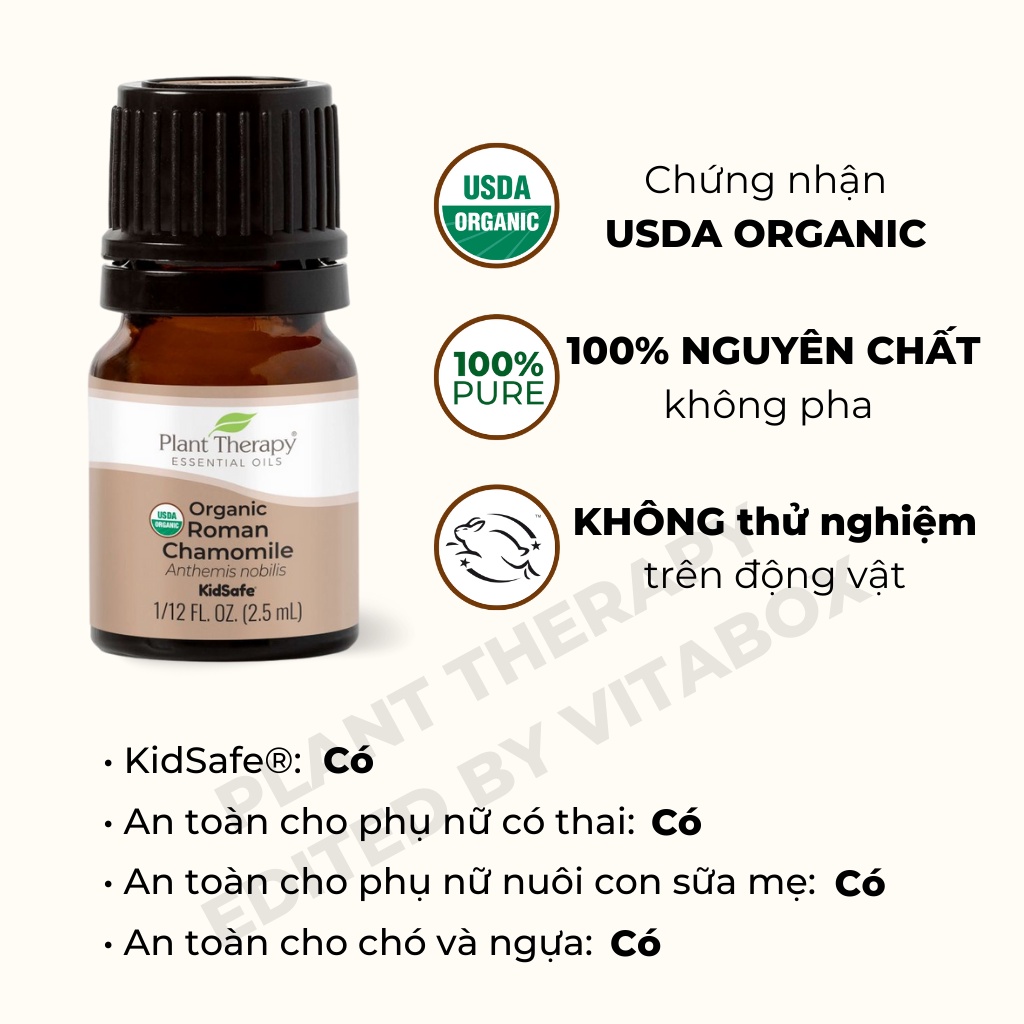 Plant Therapy - Tinh Dầu hữu cơ Cúc La Mã  - Organic Kidsafe essential oil