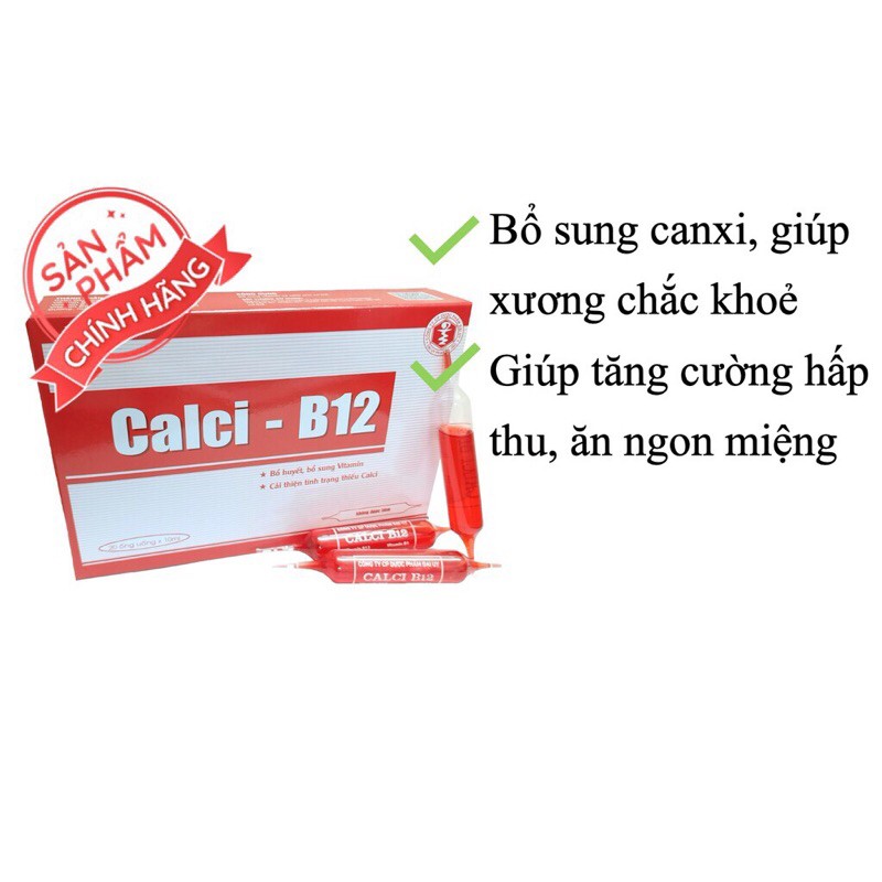 [CHÍNH HÃNG + QUÀ TẶNG ] Calci B12 bổ sung canxi hộp 20 ống