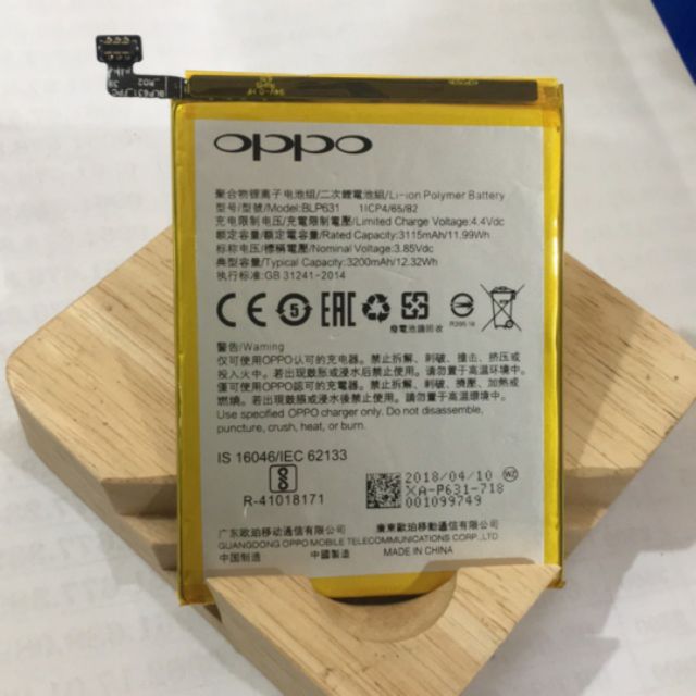 Pin cho Oppo F3(5.5)/BLP631/ Oppo F5 bảo hành 6 tháng