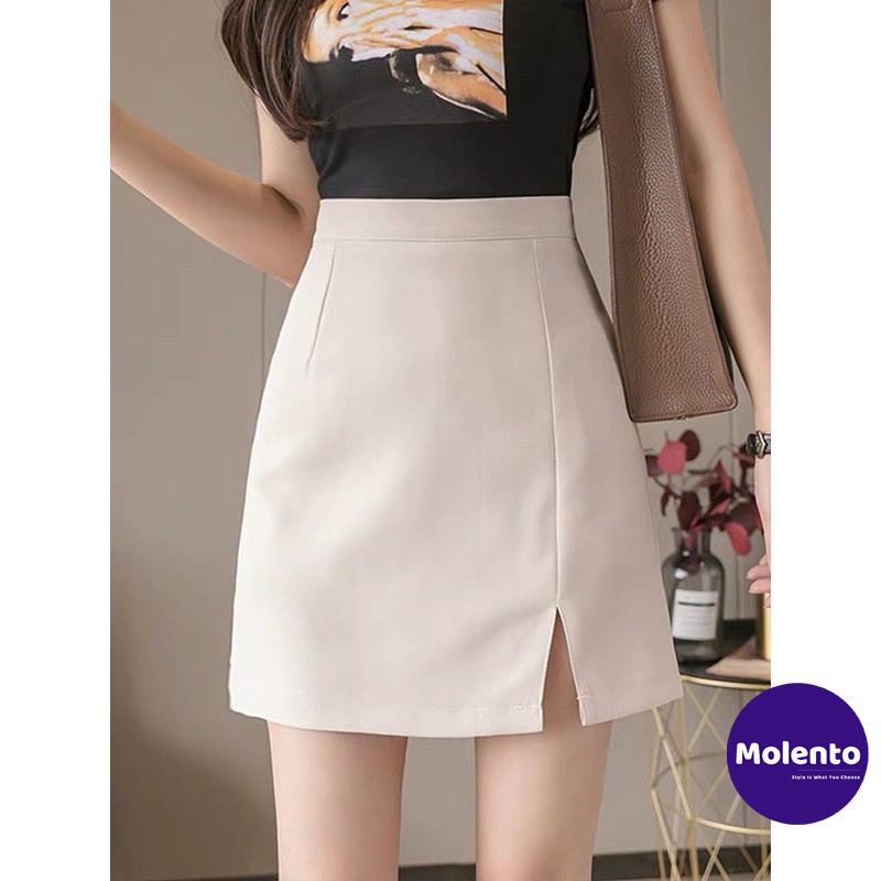 Chân váy xẻ tà Molento chân váy ngắn nữ xẻ trước lưng cao có quần lót vải tuyết mưa co giãn - X23 | BigBuy360 - bigbuy360.vn