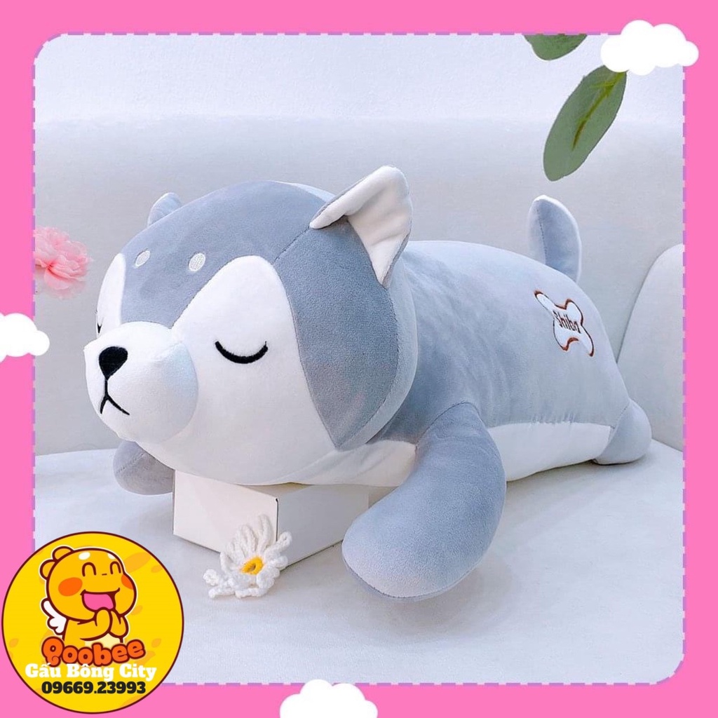 Gấu Bông Cho Bé Chó Bông Shiba Nằm Ngủ Siêu Dễ Thương