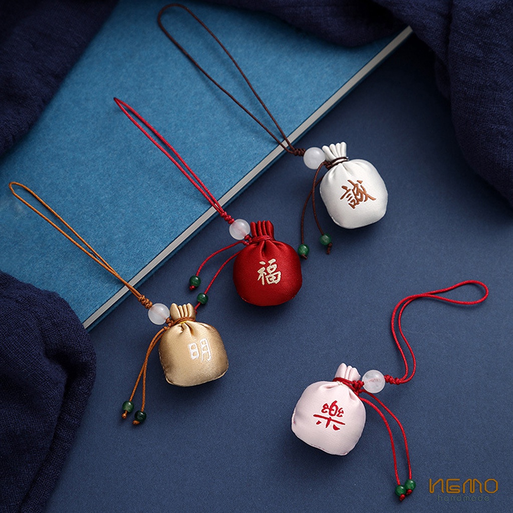 Túi Thơm Mini 3cm x 3.5cm đựng Bột Ngải Cứu Dùng Làm Quà Tặng, Móc Khóa, Móc Điện Thoại Nemo Handmade - TTKE