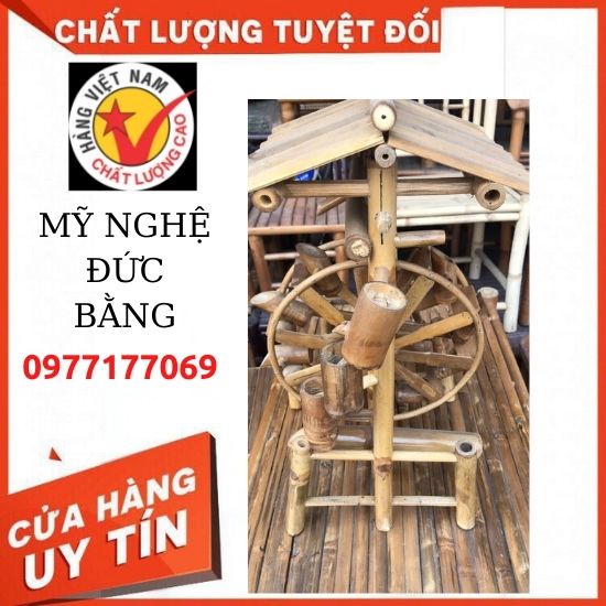 ( ĐK 30 X30) Quay nước bằng tre mini ,thác nước phong thủy gia đình