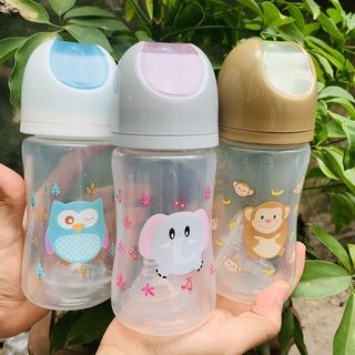 Bình sữa nhựa PP cổ rộng 250ml Attoon ( tặng 1 núm ti sillicon siêu mềm)