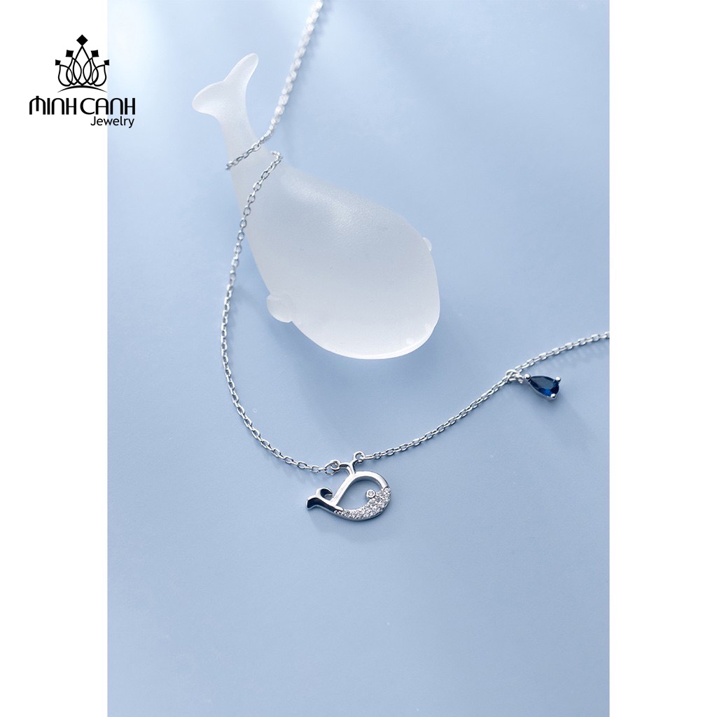 Dây Chuyền Cá Voi Mix Đá Xanh Bạc Ý S925 Minh Canh Jewelry