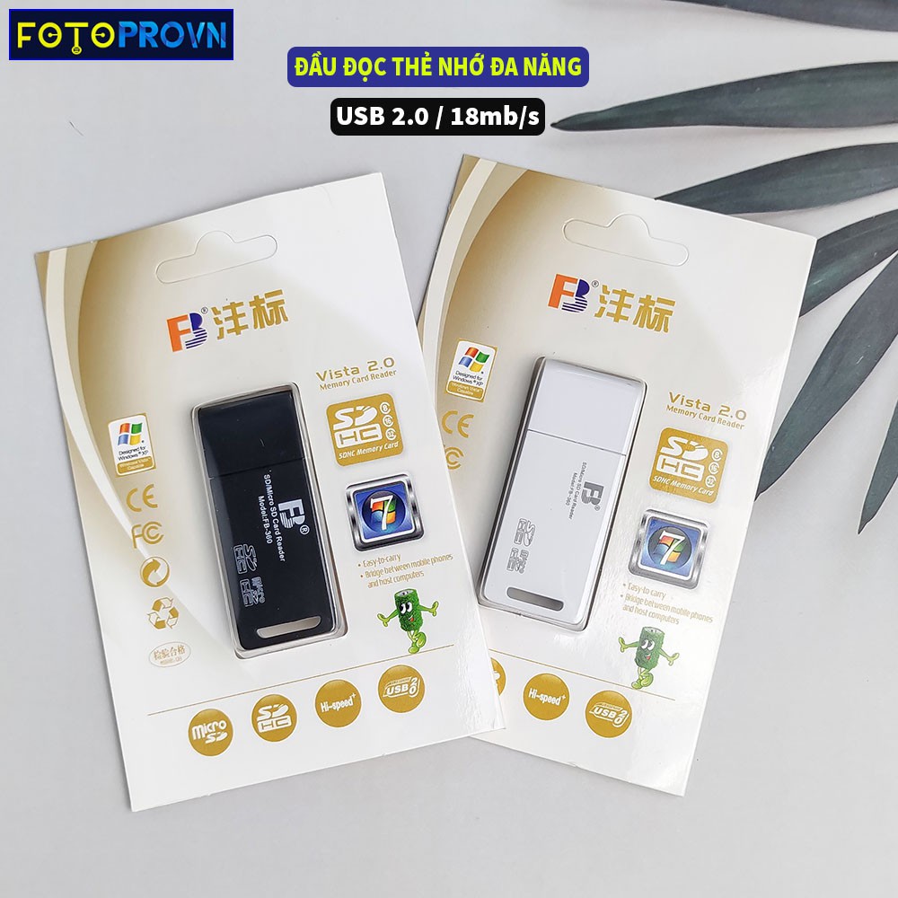 Đầu đọc thẻ nhớ SD và micro SD cổng USB 2.0 với tốc độ 18mb/s giá tốt cam kết chỉnh hãng bảo hành 1 đổi 1