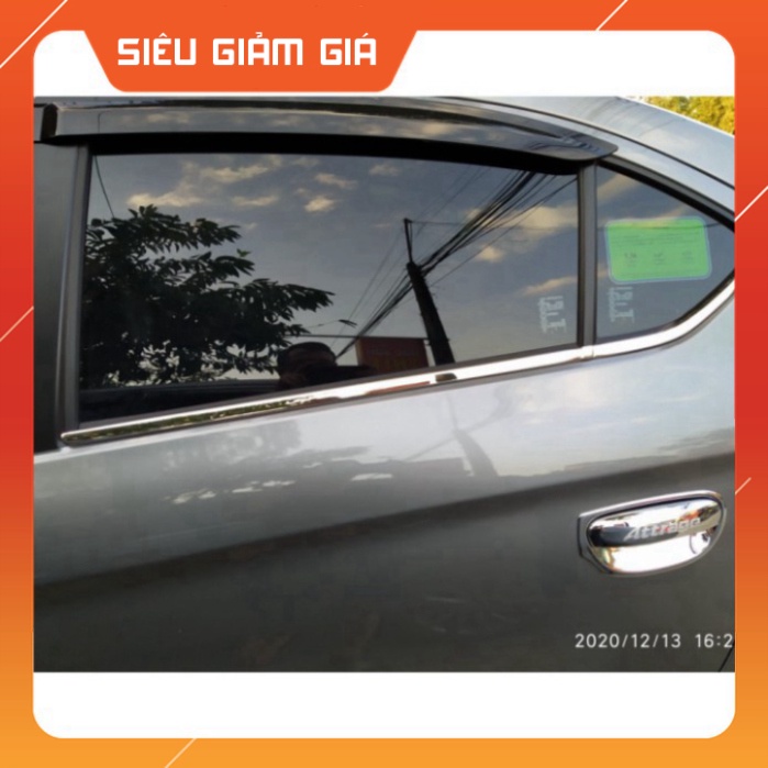 Sản Phẩm Nẹp Chân Kính Inox Xe Mitsu Attrage 2017 2018 2019 2020 2021 - bộ 4 thanh Hàng Cao Cấp