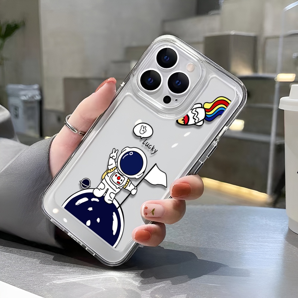 Ốp Điện Thoại Trong Suốt Hình Phi Hành Gia Cho iphone 14 Plus 11 13promax 12 7Plus X XS Max 7 8
