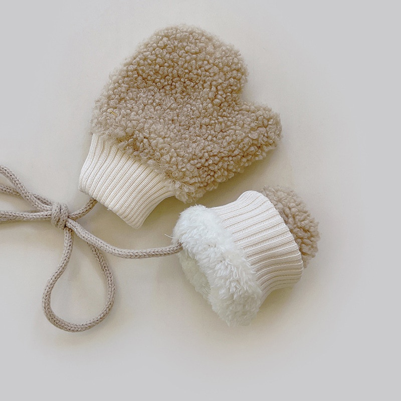 Găng Tay Vải Lông Mềm Mại Ấm Áp Xinh Xắn Cho Bé