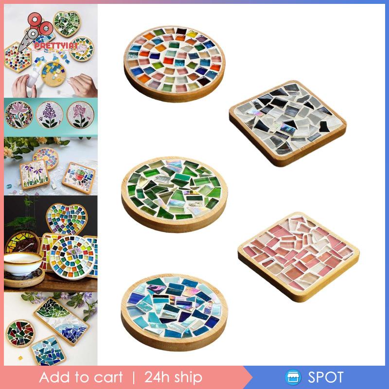 1 Bộ Miếng Lót Ly Họa Tiết Mosaic Tự Làm Thủ Công Nhiều Màu Trang Trí Nhà Cửa Cho Bé