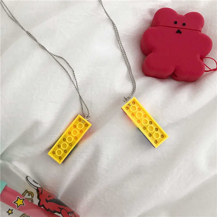 [Free Shipping] Dây Chuyền Mặt Hình Khối Cầu Vồng Phong Cách Hip Hop 2268 Dành Cho Cặp Đôi