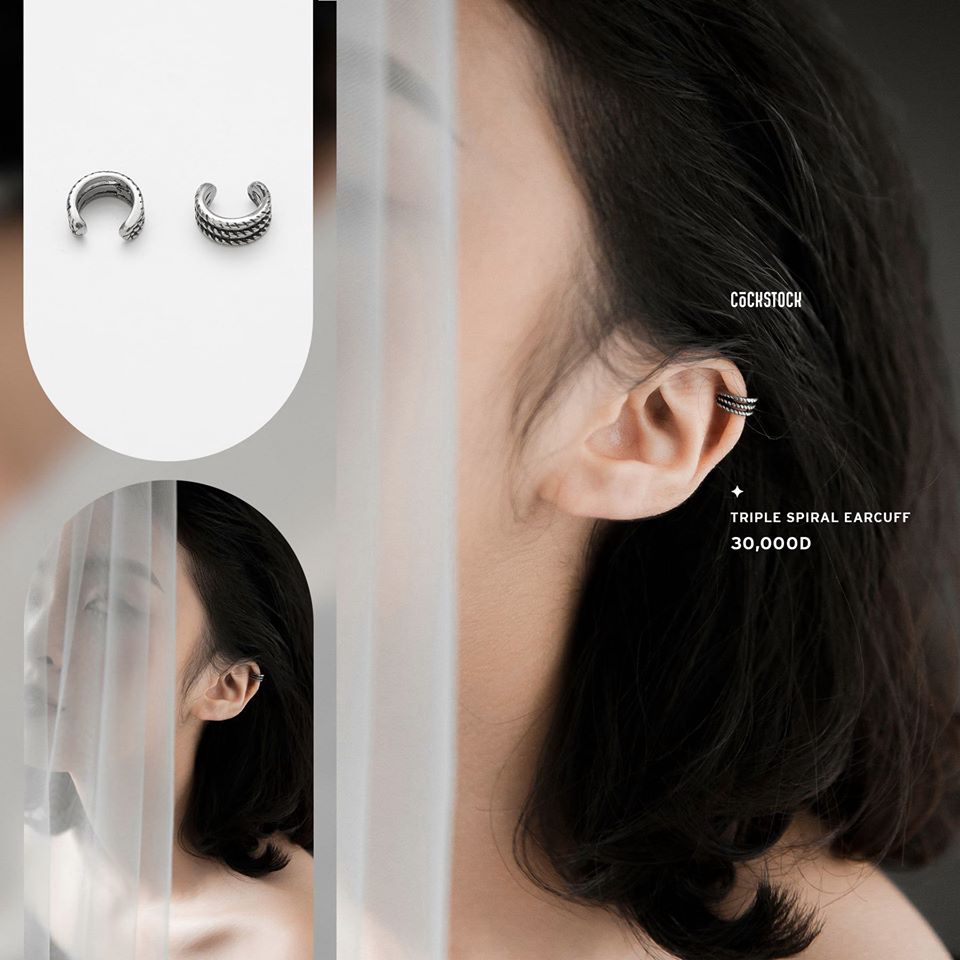 Khuyên kẹp tai Triple Spiral Earcuff (giá 1 chiếc)