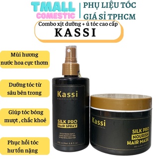 Combo Hấp dầu / Xịt dưỡng tóc Kassi Silk Pro Restore Damage Hair dành cho tóc hư tổn, khô xơ
