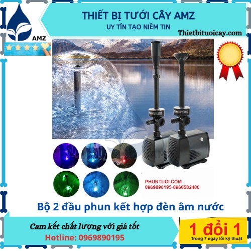 Đài phun nước kết hợp đèn âm nước - trang trí tiểu cảnh,non bộ