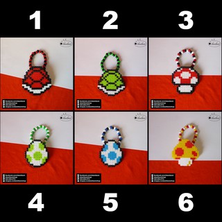 Vòng kandi nấm Mario  - vòng perler nấm Mario - phụ kiện rave edm festival raver kandi perler DJ