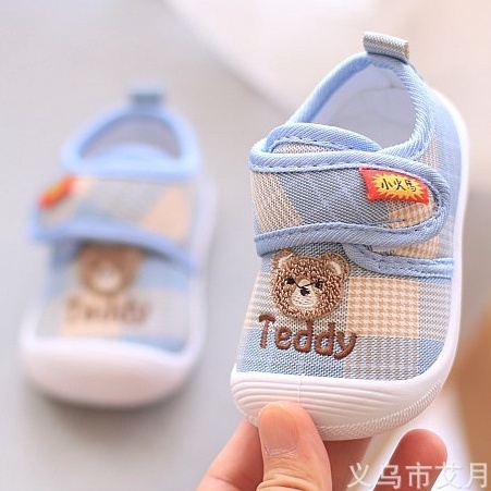 Giày tập đi cho bé trai bé gái hoạ tiết gấu Teddy đáng yêu từ 0-2 tuổi có kèn tít tít
